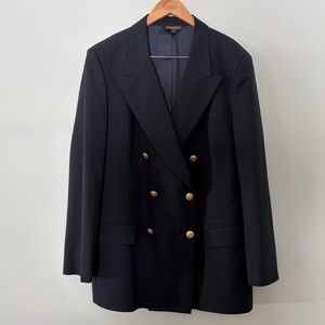 Brooks Brothers Black Double Breasted Blazer Gold Buttons